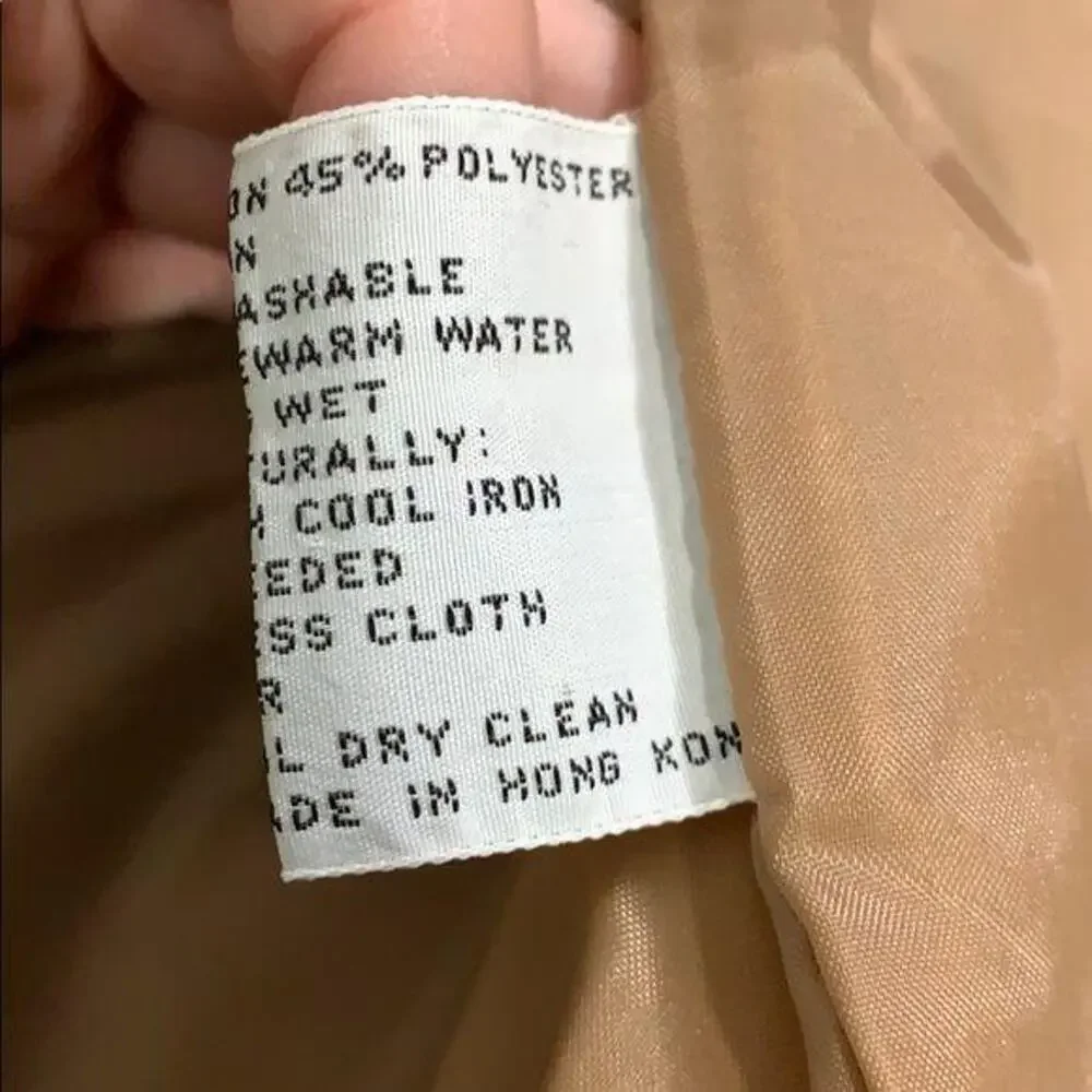 Vintage Tres Elle Womens Full Length Trench Coat Jacket Tan Brown Size 9 10 - Picture 12 of 12